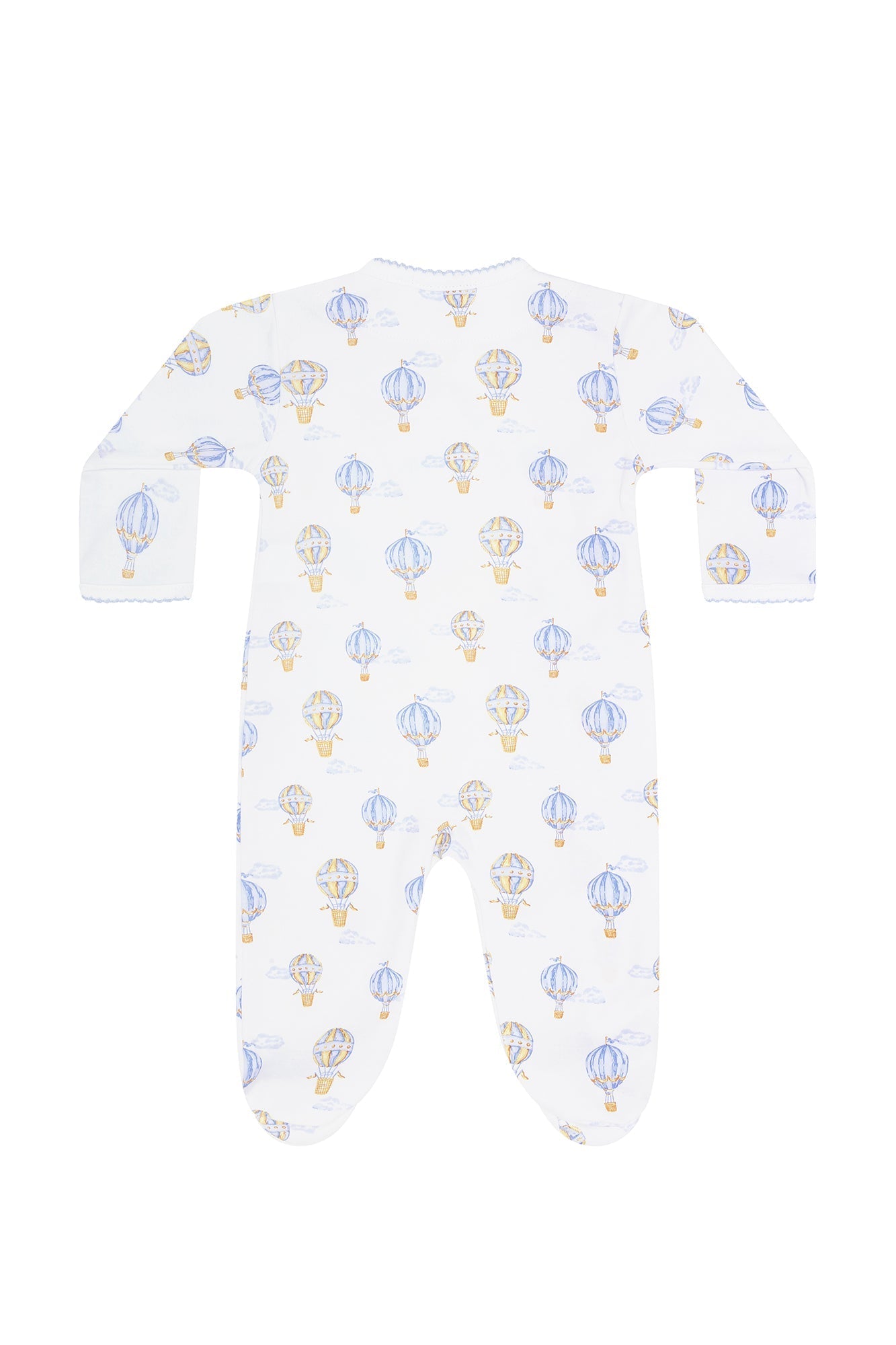 Image of Blue Balloons Print Crossover Footie